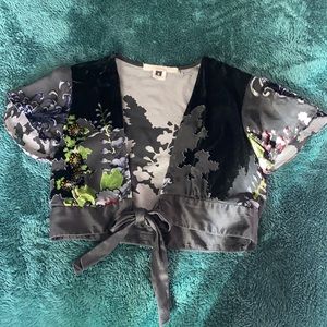 Adorable Cropped Blouse with Sleeves